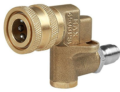 NUZAMAS Schwenkbare Kupplung für Hochdruckreiniger, 0,6 cm (1/4 Zoll), Schnellverbinder, Teile, Adapter, Reinigungswerkzeug, Verbindung, Drehgelenk, Sprühspitze, 3 drehbare Winkel, Punkte