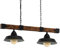 EGLO Lámpara colgante OLDBURY, lámpara colgante vintage con 2 bombillas de estilo industrial, lámpara colgada de acero y madera, color negro, marrón rústico, casquillo E27, L 86 cm
