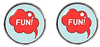 Bloody devil Manschettenknöpfe mit Bild und Comic-Manschettenknöpfe, lustiger Schmuck, Geschenk für Bruder, Comic-Buch, Manschettenknöpfe für Herren, Geschenk, Comic-Sound, Zitat, Geschenk der Liebe