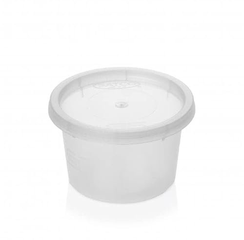 MARENT 50 Satco Plastic Food Takeaway Microwave Heavy Duty Cups with Lids 2oz 4oz 8oz 12oz 16oz (4oz)