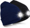 SPGOOD LED Beanie Beleuchtete Mütze mit Licht,Wiederaufladbare USB Winter Warm LED Mütze mit Licht,Lampe Laufmütze für Angeln,Jogger,Camping,Laufen(Schwarz&Marine)