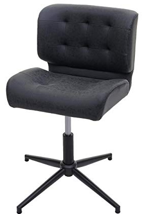 Mendler Bürostuhl HWC-H42 - Kunstleder Vintage dunkelgrau, Fuß schwarz | Drehstuhl, Schreibtischstuhl, drehbar höhenverstellbar