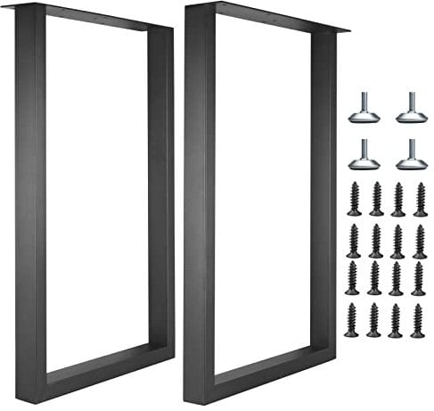 Topsair Pieds de table en métal pour bureau, tube carré en fer robuste, pieds de meubles pour table à manger et table basse, bureau d'ordinateur, établi, table de salle de réunion, 71,1 x 45,7 cm (H x