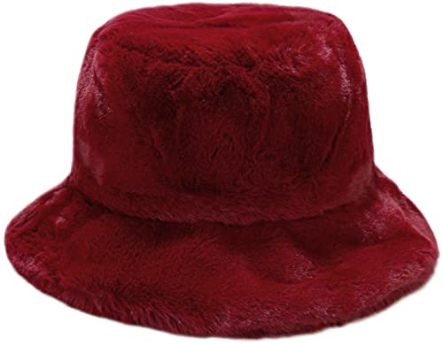 XYIYI Pelzig Fischerhut Bucket Hat Winter Wärmer Eimer Hut Flauschige Fischermütze für Damen Mädchen