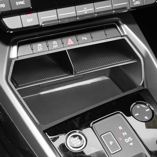 CDEFG Kompatibel mit Audi A3 8Y 2021 2022 2023 2024 Mittelkonsole Aufbewahrungsbox Zentrale Steuerung Multifunktionaler Aufbewahrung Auto Center Console Organizer Tray Innenraum Zubehör