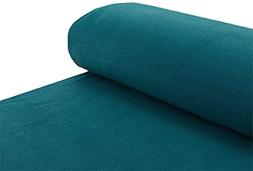 Polar Fleece Stoff Antipilling einfarbig dunkel petrol - Meterware ab 25 cm x 150 cm - Stoff zum Nähen