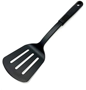 TIJAR® Slotted Turner/Spatula, Strong Durable Stylish Cooking Turners, Nylon with Flexibility, Non Stick, Storage Hole (Nylon)