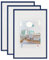 walther design Bilderrahmen blau 21 x 29,7 cm (DIN A4) 3er Pack, New Lifestyle Kunststoffrahmen KV130L3