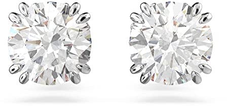 Swarovski Stilla Ohrringe, Rhodinierte Ohrstecker mit Klaren Swarovski Kristallen