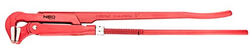 NEO TOOLS Rohrzange, 90 Grad abgewinkeltes Maul, Chrom-Vanadium, Lange 530 mm, Backen geschmiedet und geschliffen, CrV-Stahl, Backenbreite 2, 02-425, 2,0 Zoll