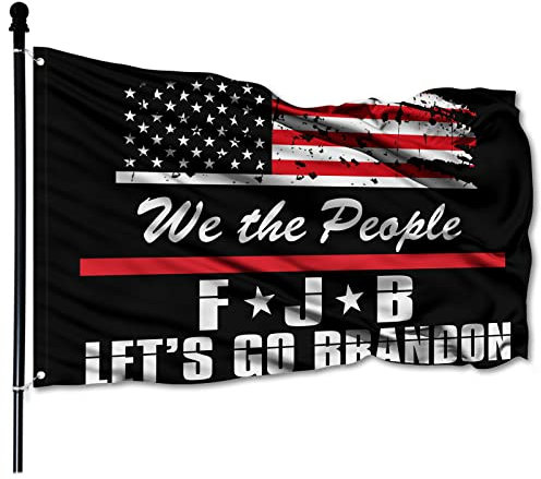 FULAISMGS Lets Go Brandon Flagge, 90 x 150 cm, We The People FJB Flagge Outdoor Lustig Anti Joe Biden 2022 Gartenhaus Hof Flagge mit 2 Ösen