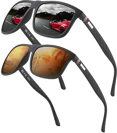 Perfectmiaoxuan Polarized sunglasses for men/women; Vintage/classic/elegant light frame; HD pilot lenses; Golf/driving/fishing/travel Eyewear