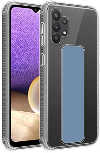 Cadorabo Hülle kompatibel mit Samsung Galaxy A32 5G Schutzhülle TPU Silikon Case Standfunktion Design mit Kameraschutz Slim Kratzfest Weiche Gummi mit Rundumschutz Case Hülle für Galaxy A32 5G in Blau