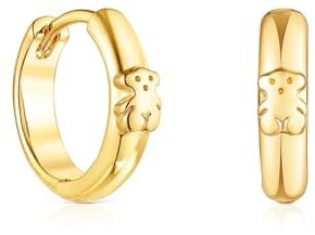 TOUS 18 Karat vergoldete Damen-Creolen auf Silber mit Bärenmotiv und Creolenverschluss, elegant und vielseitig, Basics-Kollektion