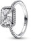 PANDORA Timeless Rechteckiger Funkelnder Strahlenkranz Ring in Sterling-Silber mit Cubic Zirkonia Timeless Collection, Größe 54, 192391C01-54