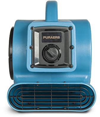 PURAERO Mini Air Mover | Carpet Dryer and Blower Fan | High-Velocity Floor Fan for Crawlspaces, Attics, Basements, Bathrooms | 1/5 HP 800 CFM | Water Damage Restoration, Grow Rooms | PA-200-AM | Blue