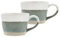 Villa Collection Evig Becher mit Henkel, Kaffeebecher, Kaffeetassen aus Porzellan, Durchm. 14 cm, Höhe 7,3 cm, 0,3 Liter, 2 Stück, 2er-Set, Grün/Weiß
