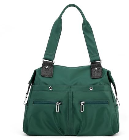 YANAIER Damen Handtasche Schultertasche Leicht Multi-Taschen Umhängetasche Shopper Tasche für Lässige Reisen Schule Grün