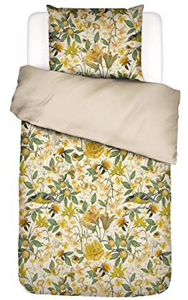 ESSENZA Bettwäsche Lisa Silk, 155x220 cm + 1x 80x80 cm - 100% Baumwollsatin 215TC - Blumen