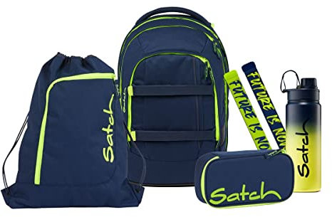 satch Pack Graffiti Edition What's Up Schulrucksack Set 5tlg. (Toxic Yellow), M