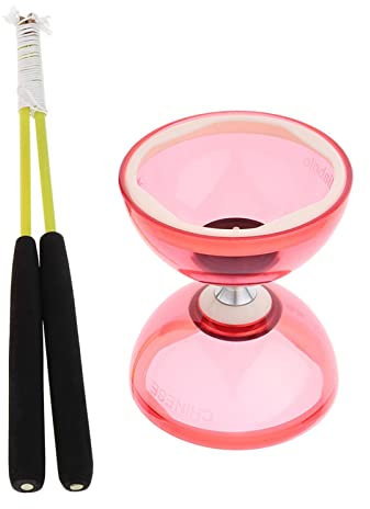 Giocoleria Giocattoli Triplo Cuscinetto Diabolo 12 cm con Manici & Corda Rosso 12 cm