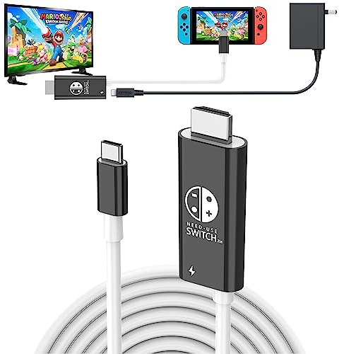 GKEAPZA Switch Dock HDMI Adapter Cable 4k Video Output 100W PD Fast Charge for Switch/OLED Portable Switch Docking Station 2M Cable for Switch/OLED,Steam Deck, Smartphones,PC