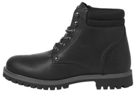 JACK & JONES Jfwstanton Leather Boot, Botines con Cordones Hombre, Antracita, 43 EU