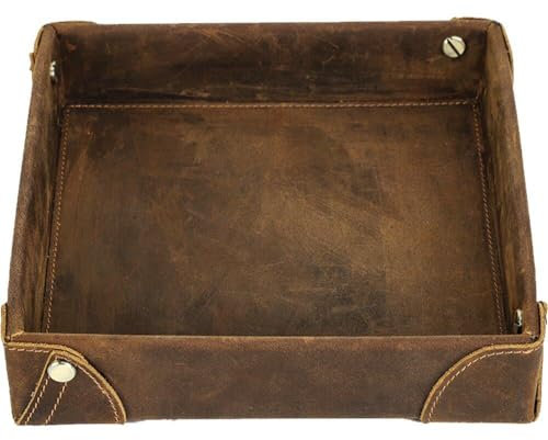 Bandeja De Escritorio De Cuero Joya De Joyas De Llave Monedas De Billetera Organizador De Escritorio Caja De Almacenamiento De Cuero Decoración del Hogar