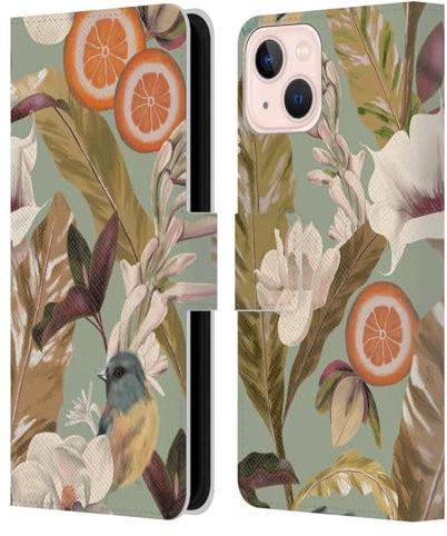 Head Case Designs Licenza Ufficiale Anis Illustration Nuovo Rosa Tropicale Grafica Custodia Portafoglio in Pelle Compatibile con Apple iPhone 13