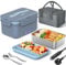Herrfilk 100W Electric Lunch Box Adults, 1.8L Heated Lunch Box with Compartments for Fruits, Thermal Lunchbox with 230V Home/Office & 12V 24V Car/Truck Cables, Insulated Lunch Bag, Spoon and Fork