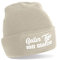 Herzbotschaft Beanie Strickmütze mit Spruch | Geiler Typ mit Glatze | Creme | Unisex SoftTouch angenehm weiche und warme Wintermütze | OneSize Einheitsgröße für Erwachsene