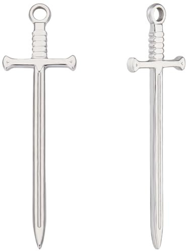Beebeecraft 10Pcs/Box Sword Charms 201 Stainless Steel Katana Dagger Arrow Dangle Pendants Charms for Jewellery Making Necklace Bracelet DIY Crafts