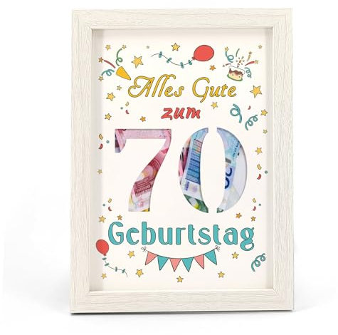 70. Geburtstag Geldgeschenk, Geschenke zum 70 Geburtstag Mann/Frau, Holz 70 Geburtstag Jubiläum Deko, Geschenk 70. Geburtstag Kreative Geschenkideen zum 70, Geschenke für Freunde Familie Kollege