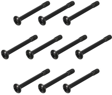 sourcing map 60PCS Computer Case Fan Screws 1.18L PC Reducing Vibration Screws Housing Radiator Screws for Fans Cooling Components, Round Nail Head, Black