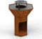 Barbecook Barbacoa de leña Nestor Original brasero de exterior con plancha y parrilla elevada de acero corten, 92x92x120cm