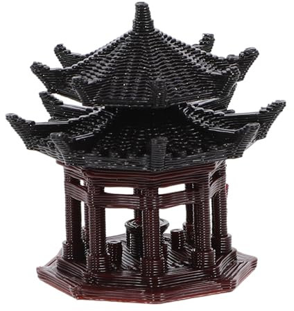 SUPVOX Mini Pagode Statue Fée Jardin Accessoires Miniature Hexagone Pavillon Figurine pour Chinois Bonsaï Micro Paysage Asiatique Zen Jardin Aquarium Maison De Poupée Décoration