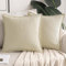MIULEE Kissenbezug Kissen Dekorative Kissenbezüge Leinen-Optik Kissenhülle Moderne Sofakissen Dekokissen für Sofa Couch Wohnzimmer Schlafzimmer Büro 2er Set 40x40cm Cremeweiß