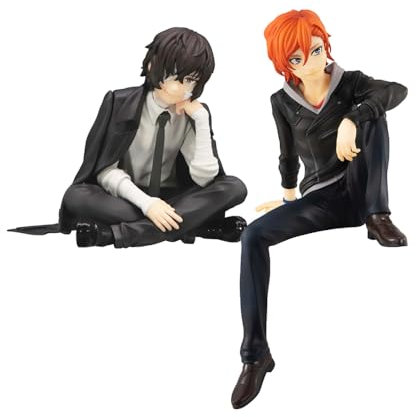 Anjinguang Bungo Stray Dogs Figur Dazai Osamu Nakahara Chuuya Anime Sammelfigur sitzendes Modell PVC Statue Cartoon Wohnkultur Bürodekoration