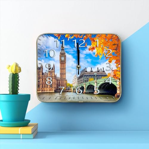LEDSone 25 x 20 cm London Big Ben analoge Wanduhr Diese stilvolle dekorative Uhr verleiht jedem Zuhause, Restaurant oder Büro mit ihrem künstlerischen Design einen Hauch von Eleganz.