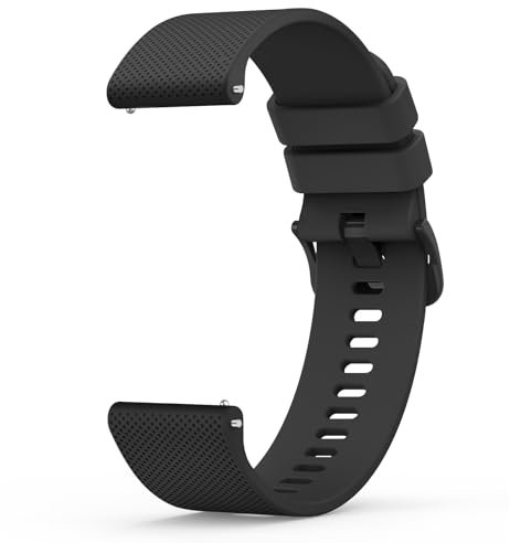 Tobfit Garmin Armband 20mm für Garmin Vivoactive 5/3, Vivomove 3/HR/Luxe/Style, Forerunner 55/245/645 - Silikon Ersatzarmbänder Uhrenarmband (Schwarz)