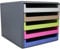 Schubladenbox, Gehäuse Anthrazit, Recycling Blauer Engel, Bunt