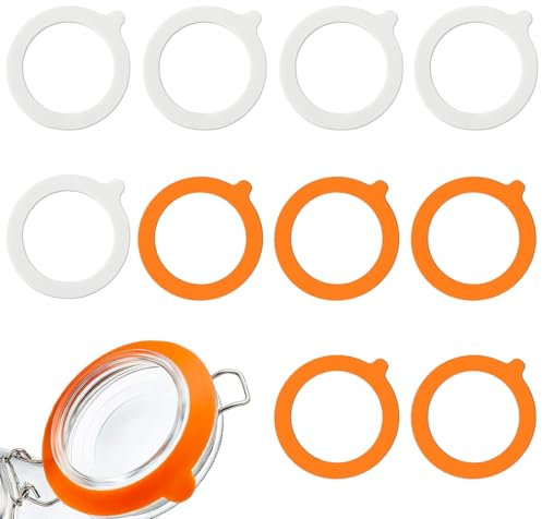 CPJJ 10 Pièces Remplacement de Joints de Bocal en Silicone, Joint D'étanchéité de Pot de Remplacement, Anneaux de Joints de Bocal en Caoutchouc Réutilisables, pour Couvercle de Bocaux en Verre