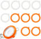 CPJJ10 Stück Silikon Ersatz Dichtungen, Dichtringe für Einweckgläser,Einweckgummi,Silikon Dichtungen,Einmachglas Ersatz Einmachringe,Gummiringe für Weckgläser (Weiß und Orange)