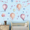 WandSticker4U®- [2er Pack] Aquarell Wandtattoo HEIßLUFTBALLON (170x70 cm) I Baby Wandsticker Kinder-zimmer Mädchen & Junge rosa blau Wolken Ballons I Wand Aufkleber Deko GROß