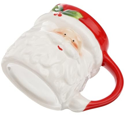 RORPOIR Praktische Weihnachtsmann-Keramiktasse Weihnachtsbecher Wasserbecher Kaffeetasse dekorative Tasse
