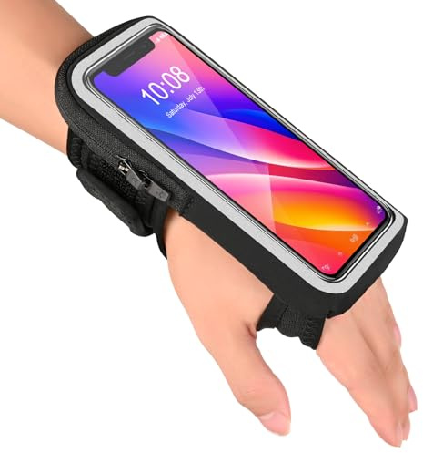 Kebrela Wristband Phone Holder for Running, Forearm Armbands, Running Armband with Card Slot for iPhone Pro Max Plus (16/15/14/13/12/11/X/XR), for Galaxy S24/S10, Cell Phone Holder Up to 7.0'' Phone