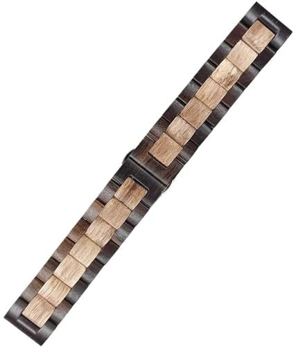 THBGTCNQ Holz-Uhrenarmband, 20 mm, 22 mm, Schnellverschluss-Armband, Unisex, Edelstahl, Faltschließe, Ersatzarmband for Smartwatch, Quarzuhr(Type 1,20mm)