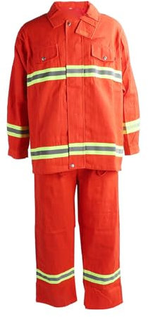 Flame Resistant Safety Suit, Fireproof Flameproof Coveralls, Thermal Insulation Protective Clothing Zip Up Cotton Apparel with Reflective Strip Type 97 (M)