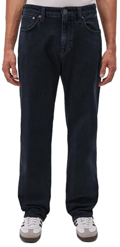 Mavi Herren Denim Pants Lisbon Loose Straight Jeans | Baumwolle | Normalhoher Bund für eine klassische Passform | 5-Pocket-Style und Reißverschluss für Funktionalität | unifarben