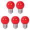 CENMEN 5X E27 3W 6 SMD LED Energiesparlampe Globe Light Lampe AC 110-240V, Rot